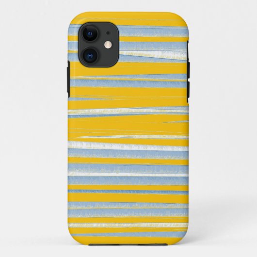 黄色と灰色の絵を描ストライプのグラフィックアート Case-Mate iPhoneケース (裏面)