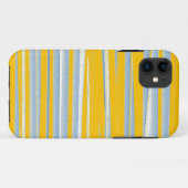 黄色と灰色の絵を描ストライプのグラフィックアート Case-Mate iPhoneケース (裏面(横))