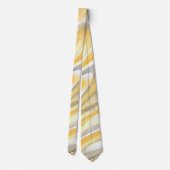 '黄色と灰色の花びらの抽象芸術ネックタイ ネクタイ (裏面)