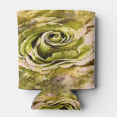 黄色と灰色の芸術的バラ 缶クーラー (裏面)