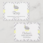 黄色と灰色の象のベイビーシャワー - 出席お願いします エンクロージャーカード (正面/裏面)