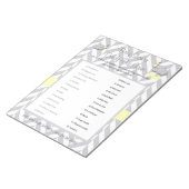 黄色と灰色の象の赤ちゃんシャワーキャンディーゲーム ノートパッド (アングル)