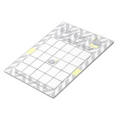 黄色と灰色の象の赤ちゃんシャワービンゴゲーム ノートパッド (アングル)