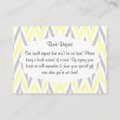 黄色と灰色の象の赤ちゃんシャワーブックリクエスト エンクロージャーカード (裏面)