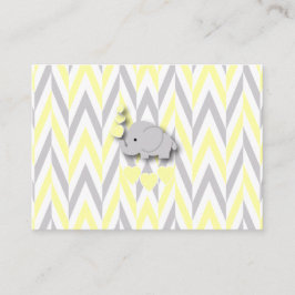 黄色と灰色の象の赤ちゃんシャワーブックリクエスト エンクロージャーカード