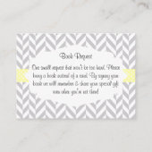 黄色と灰色の象の赤ちゃんシャワー本のリクエスト エンクロージャーカード (裏面)