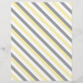 黄色と灰色の象ストライプの赤ちゃんシャワーゲーム チラシ (裏面)