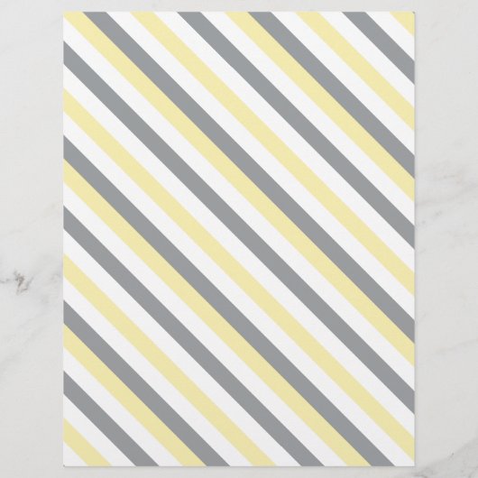 黄色と灰色の象ストライプの赤ちゃんシャワーゲーム チラシ (裏面)