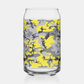 黄色と灰色の迷彩自分の名前をパーソナライズ ガラス缶 (裏面)