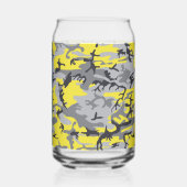 黄色と灰色の迷彩自分の名前をパーソナライズ ガラス缶 (左)