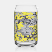 黄色と灰色の迷彩自分の名前をパーソナライズ ガラス缶 (左)