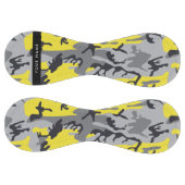 黄色と灰色の迷彩自分の名前をパーソナライズ ソフトボール (パネル)