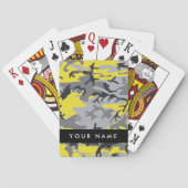 黄色と灰色の迷彩自分の名前をパーソナライズ トランプ (裏面)