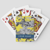 黄色と灰色の迷彩自分の名前をパーソナライズ トランプ (裏面)