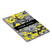 黄色と灰色の迷彩自分の名前をパーソナライズ ノートブック (右側)