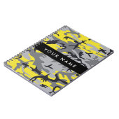 黄色と灰色の迷彩自分の名前をパーソナライズ ノートブック (左側)