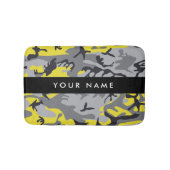 黄色と灰色の迷彩自分の名前をパーソナライズ バスマット (正面)