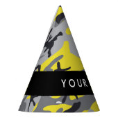 黄色と灰色の迷彩自分の名前をパーソナライズ パーティーハット (左)