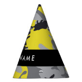 黄色と灰色の迷彩自分の名前をパーソナライズ パーティーハット (右)