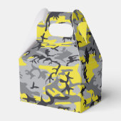 黄色と灰色の迷彩自分の名前をパーソナライズ フェイバーボックス (裏面サイド)