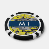 黄色と灰色の迷彩自分の名前をパーソナライズ ポーカーチップ (シングル)