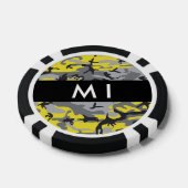 黄色と灰色の迷彩自分の名前をパーソナライズ ポーカーチップ (シングル)