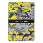 黄色と灰色の迷彩自分の名前をパーソナライズ ミニクリップボード (裏面)