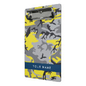 黄色と灰色の迷彩自分の名前をパーソナライズ ミニクリップボード (アングル2)