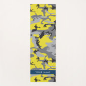 黄色と灰色の迷彩自分の名前をパーソナライズ ヨガマット (正面)