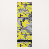 黄色と灰色の迷彩自分の名前をパーソナライズ ヨガマット (正面)