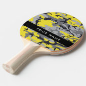 黄色と灰色の迷彩自分の名前をパーソナライズ 卓球ラケット (正面アングル)