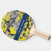 黄色と灰色の迷彩自分の名前をパーソナライズ 卓球ラケット (横)