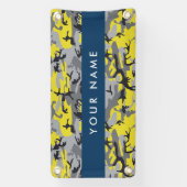黄色と灰色の迷彩自分の名前をパーソナライズ 横断幕 (縦)