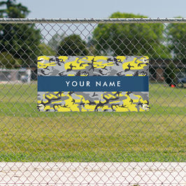 黄色と灰色の迷彩自分の名前をパーソナライズ 横断幕