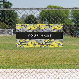黄色と灰色の迷彩自分の名前をパーソナライズ 横断幕