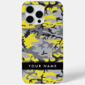 黄色と灰色の迷彩自分の名前をパーソナライズ Case-Mate iPhoneケース (裏面)