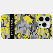 黄色と灰色の迷彩自分の名前をパーソナライズ Case-Mate iPhoneケース (裏面 (横))