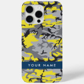 黄色と灰色の迷彩自分の名前をパーソナライズ Case-Mate iPhoneケース (裏面)
