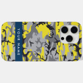 黄色と灰色の迷彩自分の名前をパーソナライズ Case-Mate iPhoneケース (裏面 (横))