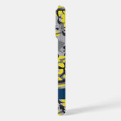 黄色と灰色の迷彩自分の名前をパーソナライズ iPhoneケース (左側面)