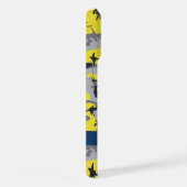 黄色と灰色の迷彩自分の名前をパーソナライズ iPhoneケース (右側面)