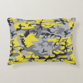 黄色と灰色の迷彩、軍隊、陸軍 アクセントクッション (正面)