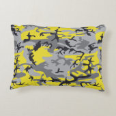 黄色と灰色の迷彩、軍隊、陸軍 アクセントクッション (裏面)