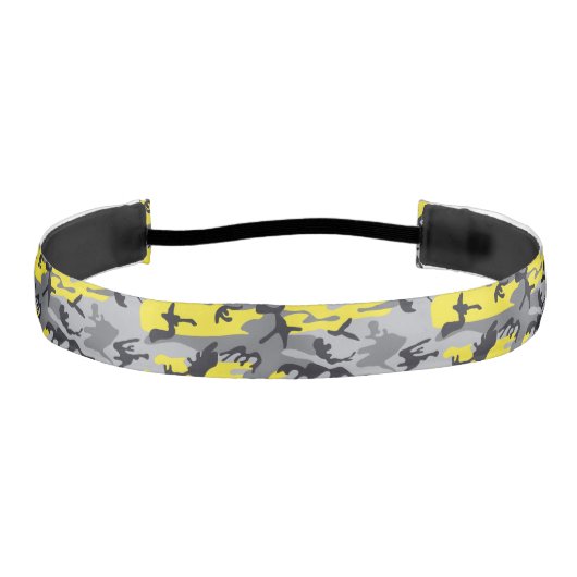 黄色と灰色の迷彩、軍隊、陸軍 アスレチックヘッドバンド (正面)