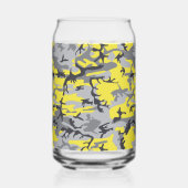 黄色と灰色の迷彩、軍隊、陸軍 ガラス缶 (正面)