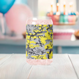 黄色と灰色の迷彩、軍隊、陸軍 ガラス缶