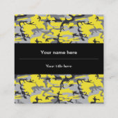 黄色と灰色の迷彩、軍隊、陸軍 スクエア名刺 (裏面)