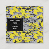 黄色と灰色の迷彩、軍隊、陸軍 スクエア名刺 (裏面)