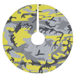 黄色と灰色の迷彩、軍隊、陸軍 ブラッシュドポリエステルツリースカート