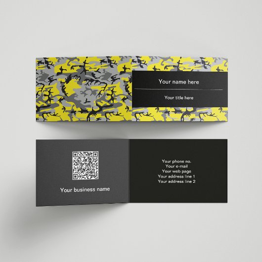 黄色と灰色の迷彩、軍隊、陸軍 名刺